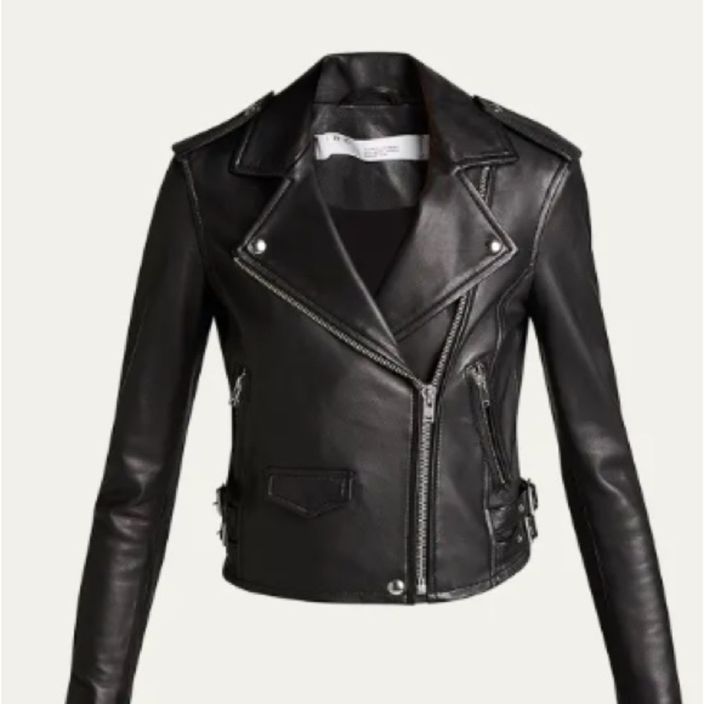 Rebecca Taylor lamb skin leather bikers cropped jacket
